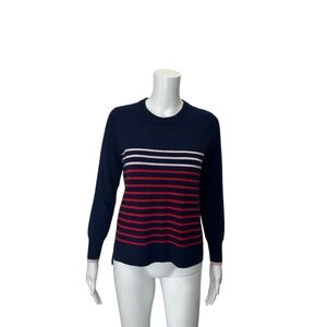 NWT $292 South Parade Blue & Red Striped Crewneck Sweater Size XS